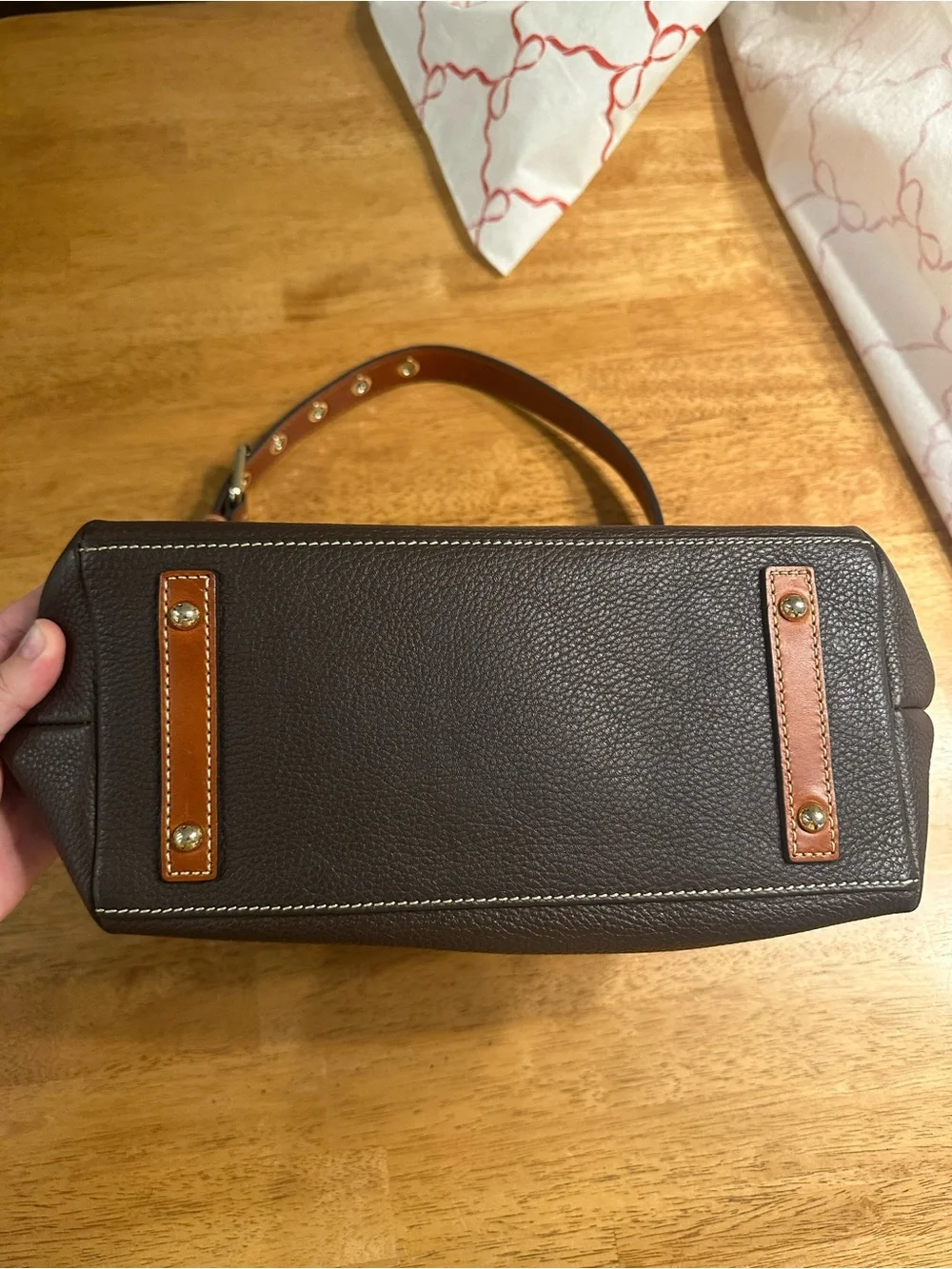 Dooney & Bourke Brown Pebbled Leather Hobo Bag